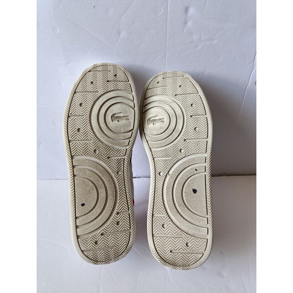 Lacoste L005 222 1 Sneakers Mens Size 10.5 White Red Crocodile Logo Shoes - Picture 11 of 11